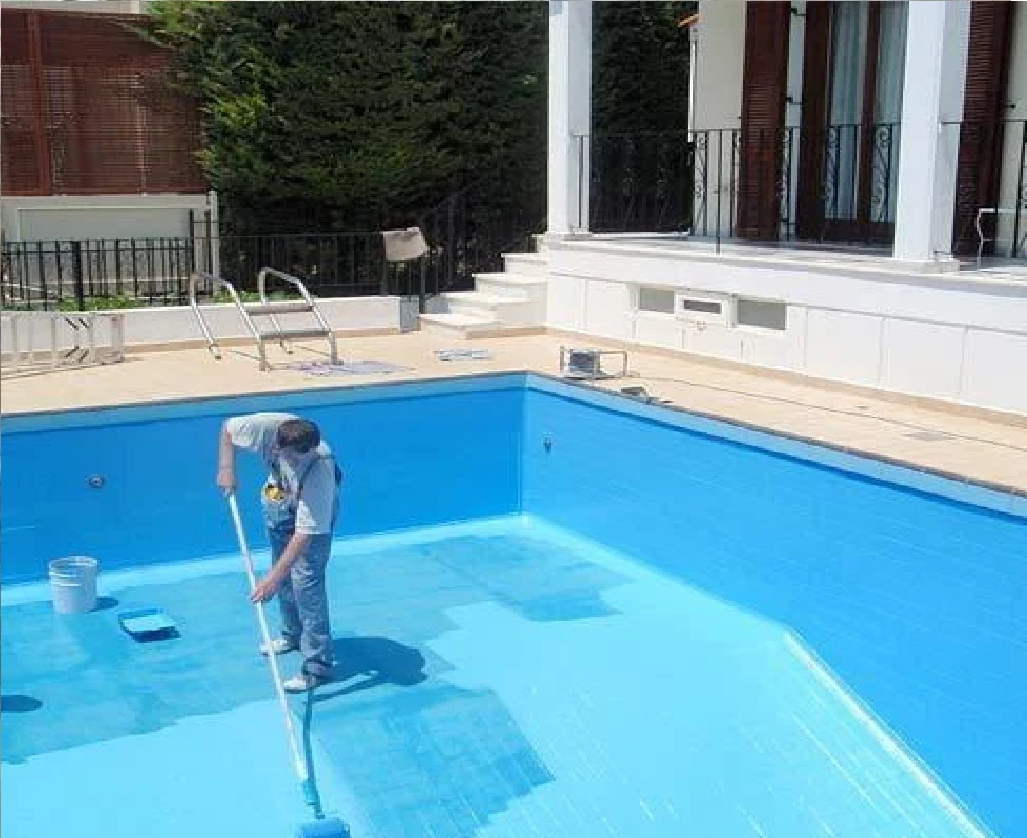 Swimming pool waterproofing by Pioneer Chemicals in Pakistan Cementitious waterproofing applied on pool floor Polyurethane waterproofing for swimming pool walls Crack injection treatment in swimming pool Pool waterproofing for residential buildings in Pakistan Commercial hotel swimming pool waterproofing Eco-friendly waterproofing solution for pools Waterproofing of indoor swimming pool by Pioneer Chemicals Tile sealing for swimming pool leak prevention Long-lasting swimming pool waterproofing in Pakistan